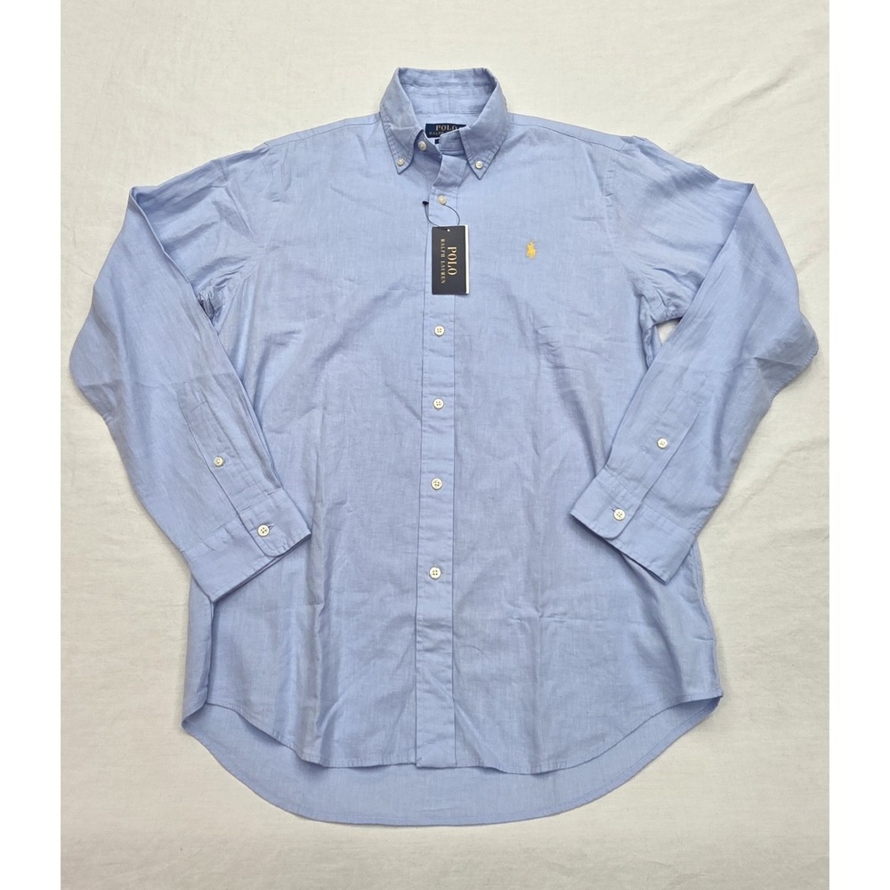Polo Ralph Lauren Men's Blue Classic‎ Fit Longsleeve Size Medium New With Tags